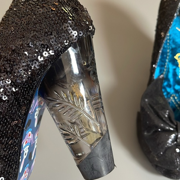 IRREGULAR CHOICE SEQUIN BOW CLEAR FLORAL HEEL 9 - Picture 3 of 6